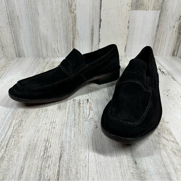 Kenneth Cole New York Black Leather Slip‎ On Flat Loafers #1382 main image 9